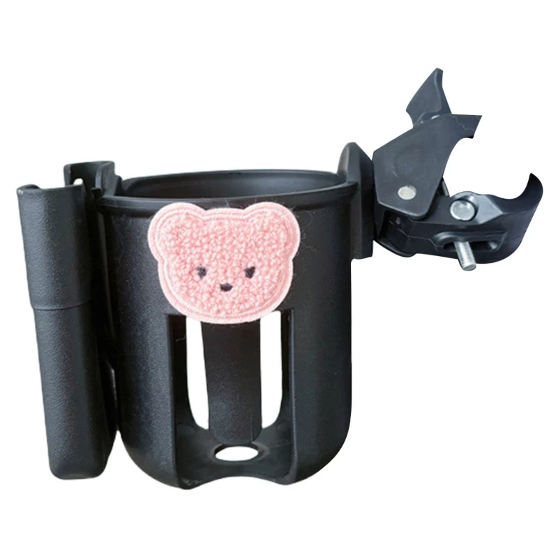 Suporte para copos com suporte para telefone Suporte para garrafas com padrão urso Suporte para copos para cadeiras rodas