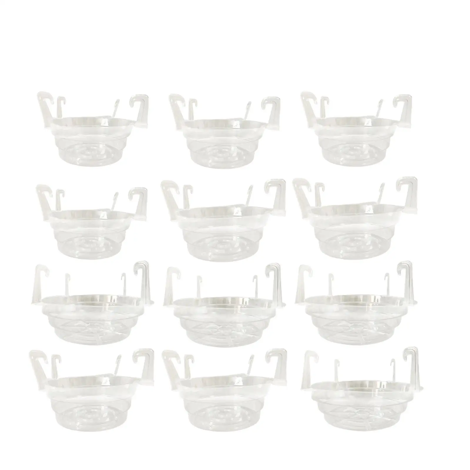 

12Pcs Clear Plant Saucers with Hook for Water Drainage Round Plants Pot Trays Windowsill Plants Tray Indoor ( 8/10/12inch)