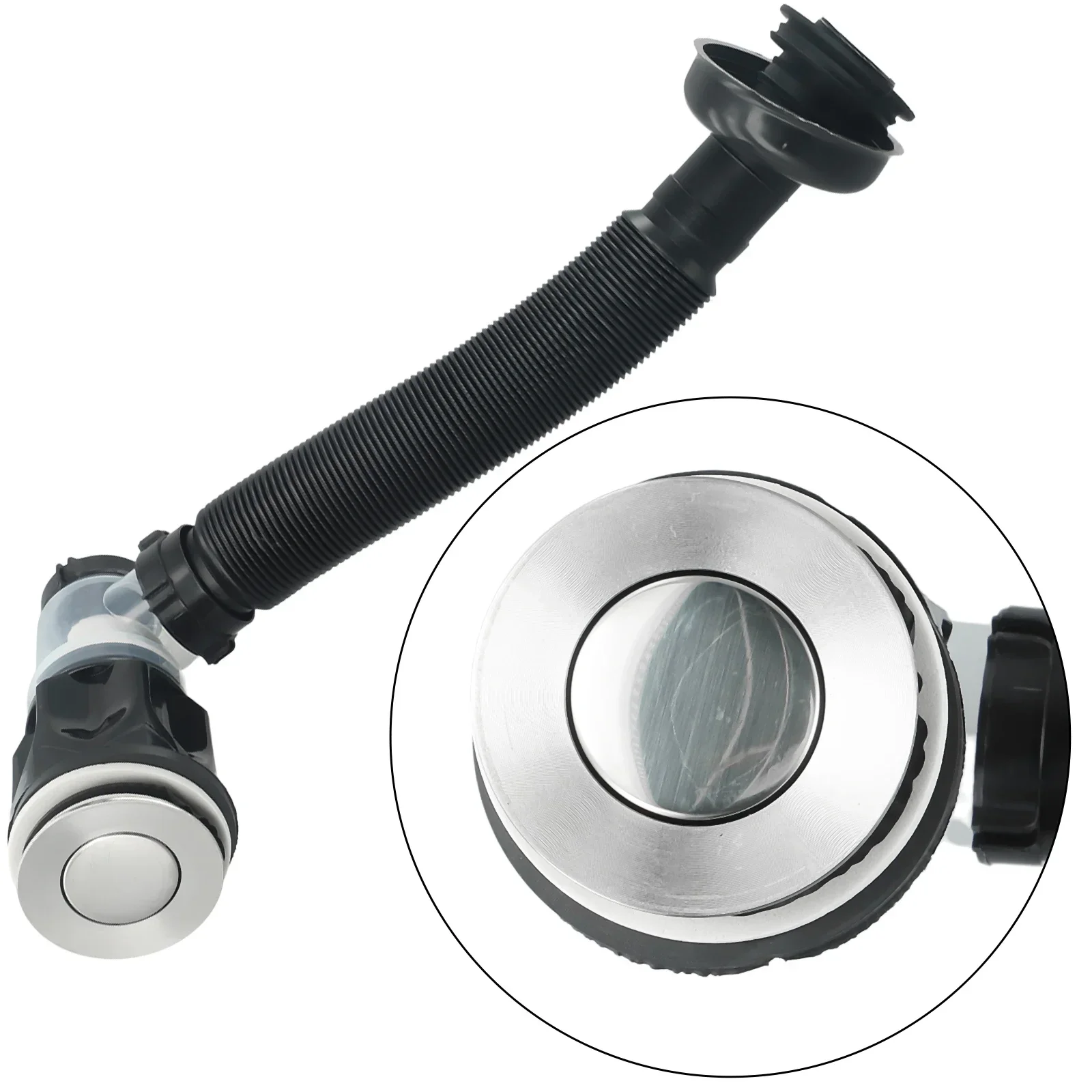 

Strainer Pipeline Sink Drain Kit Sink Trap Kit Flexible Stretchable Bathroom Sink Drain Kit Anti clogging & Prevents Clogging