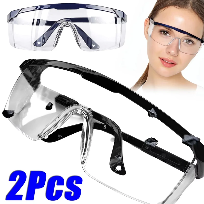 2Pcs Anti-Splash Work Safety Glasses Eye Protecting Lab Goggles Protective Industrial Wind Dust Proof Goggles Cycling Glasses