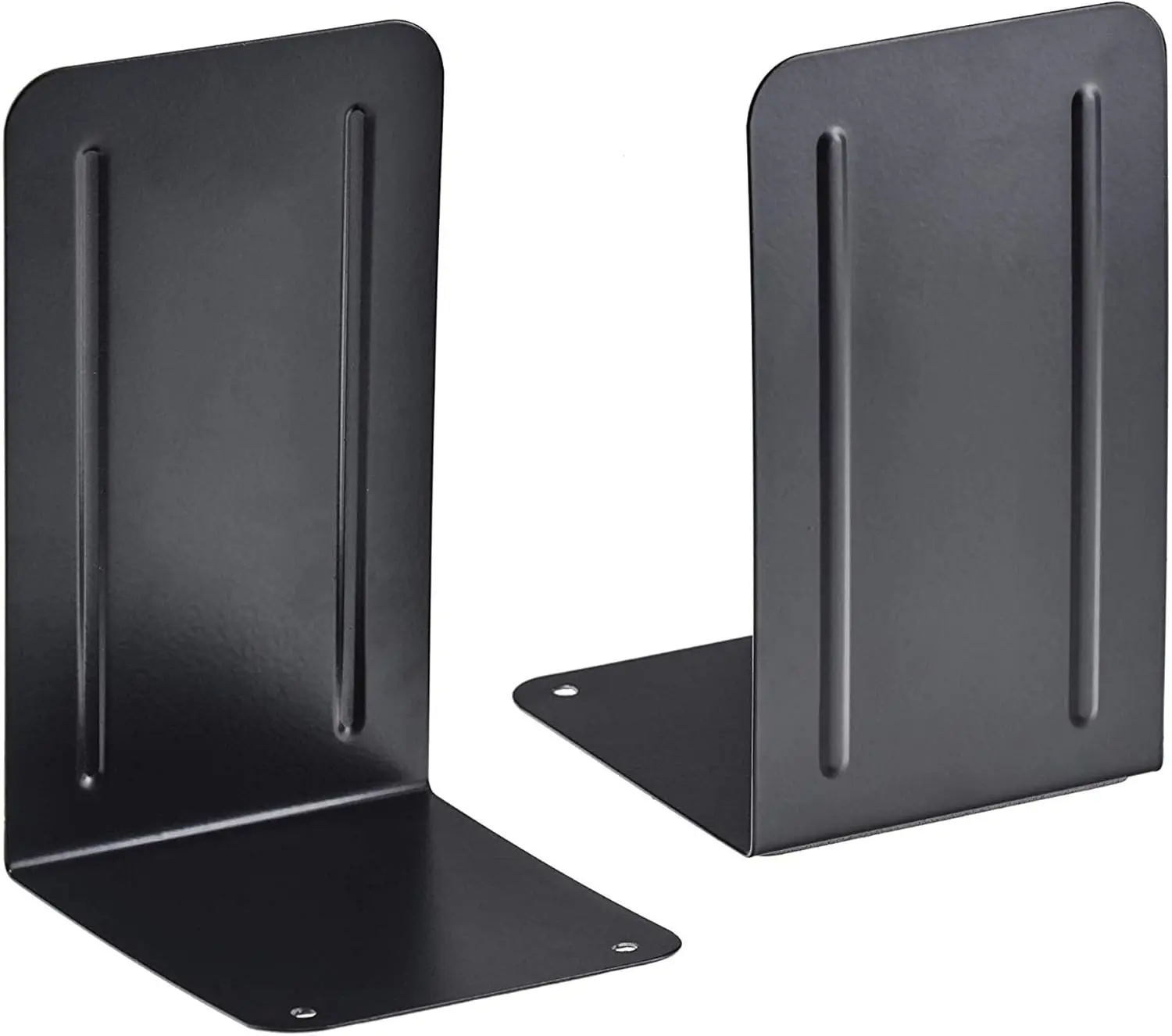 

Heavy Duty Steel Bookends, Non-Slip Base, Holds Books Upright, Black 1 Pair