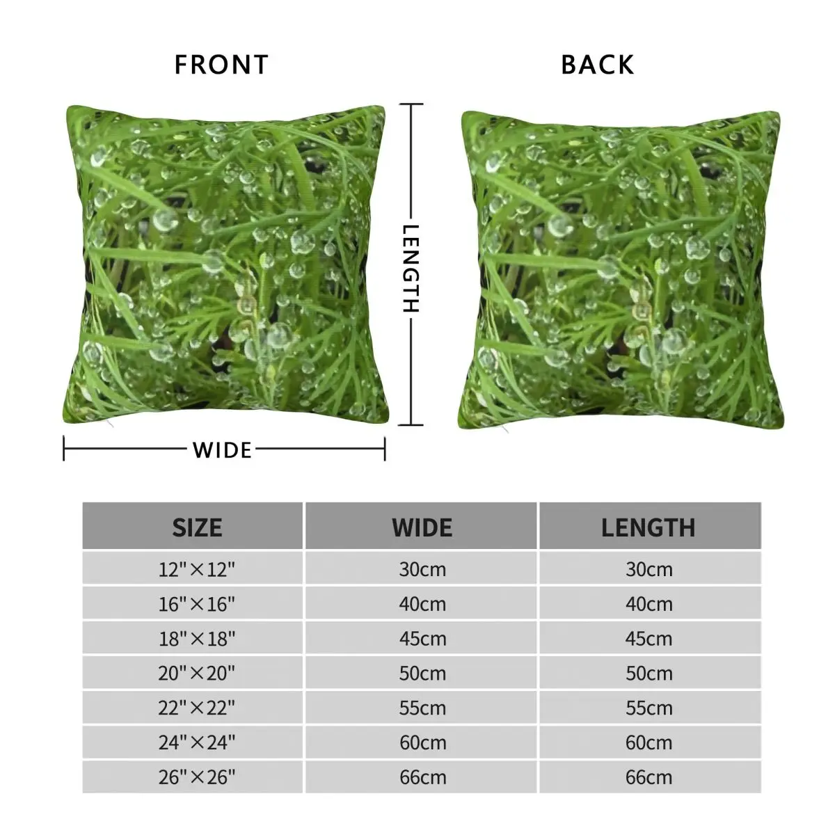 Water On Dill Botanical Square Pillowcase Polyester Linen Velvet Printed Decor Throw Pillow Case Sofa Cushion Cover Wholesale