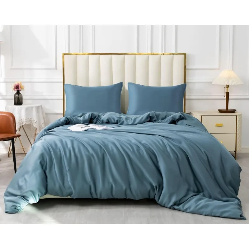 

Duvet Cover Queen Size, Rayon Made from Bamboo, Soft Duvet Cover Set 3 Piece with Button Closure, 2 Envelope Pillow Shams