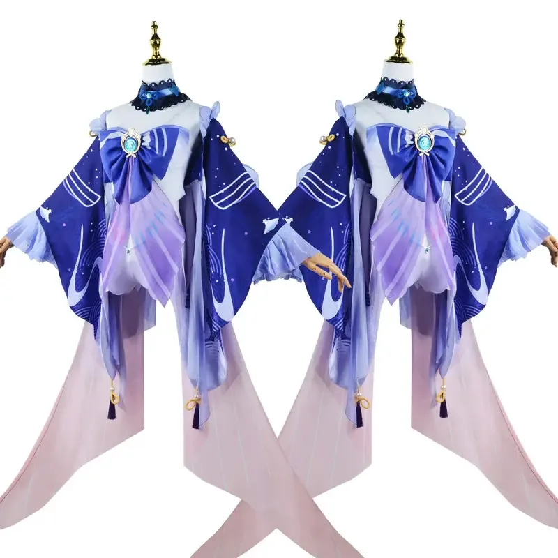 CySangonomiya Kokomi Cosplay Costume Genshin Chinese Style Uniform Set Halloween Party Anime Show Performance Costume - view 3