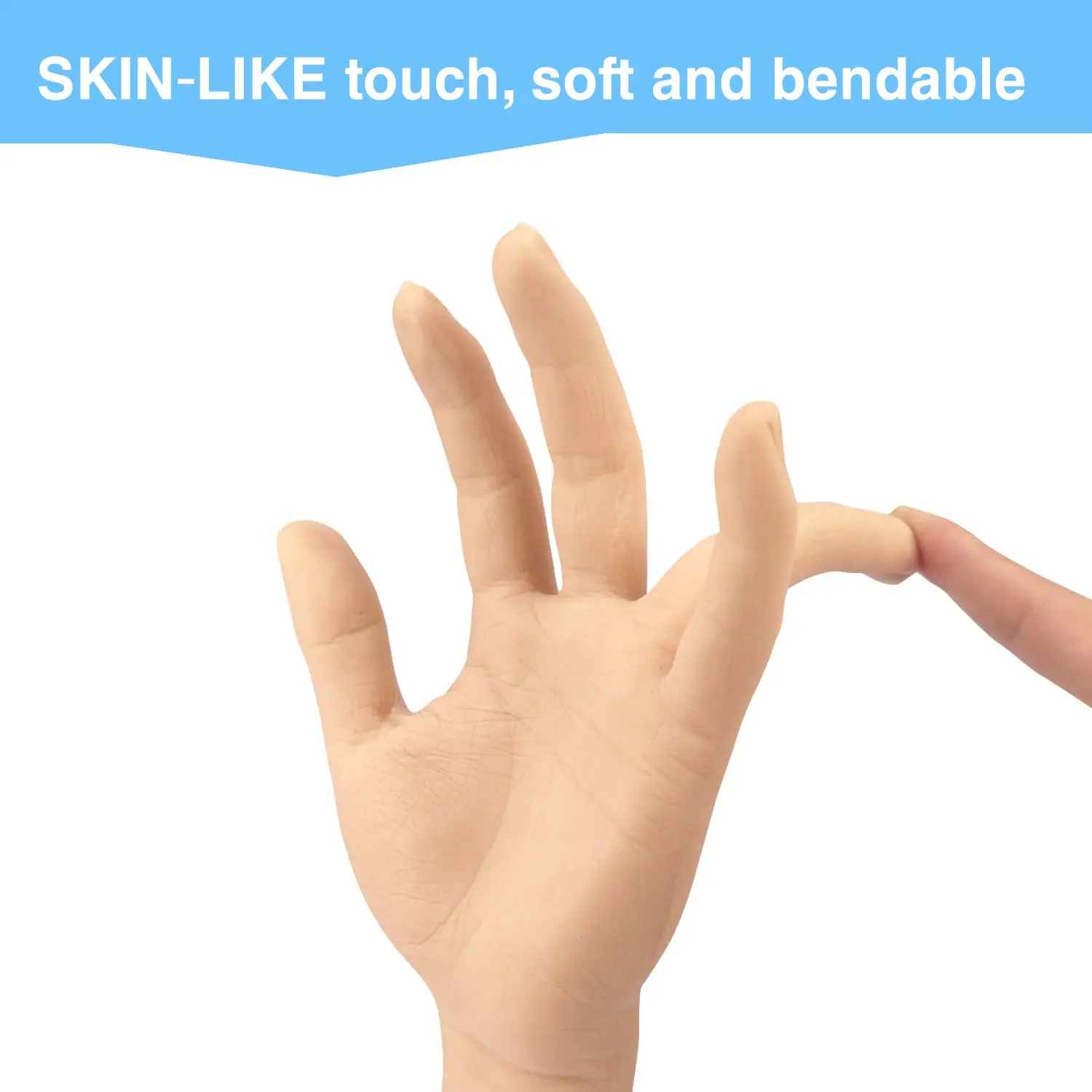Medarchitect Silicone Fake Hand Man Left Hand Life Sized Fake Skin Soft Elastic Durable for Tattoo Practitioners Educate Display