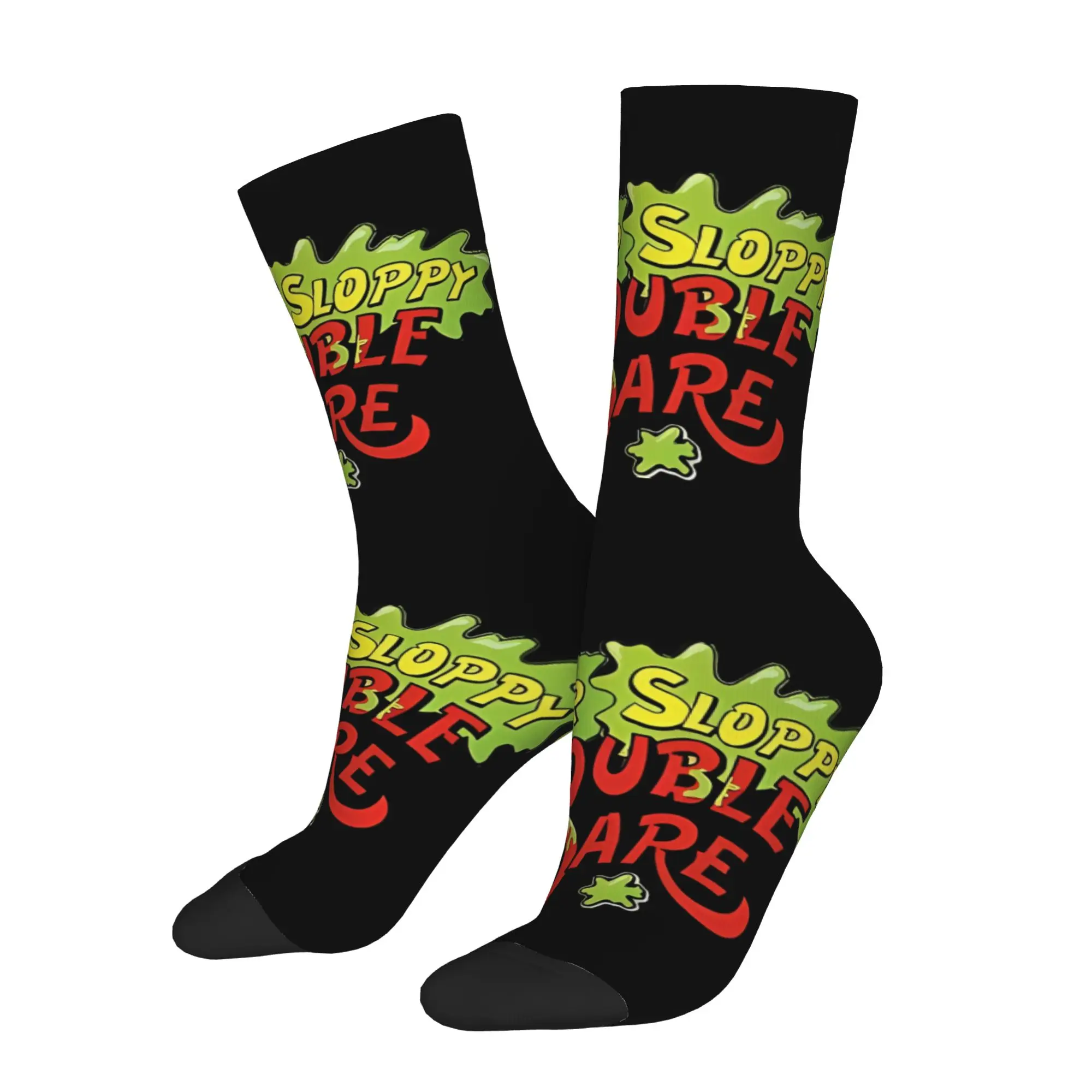 

1 Pair Funny Sock Double Dare Super Sloppy Harajuku Quality Pattern Printed Men Crew Socks Casual Men's Socks