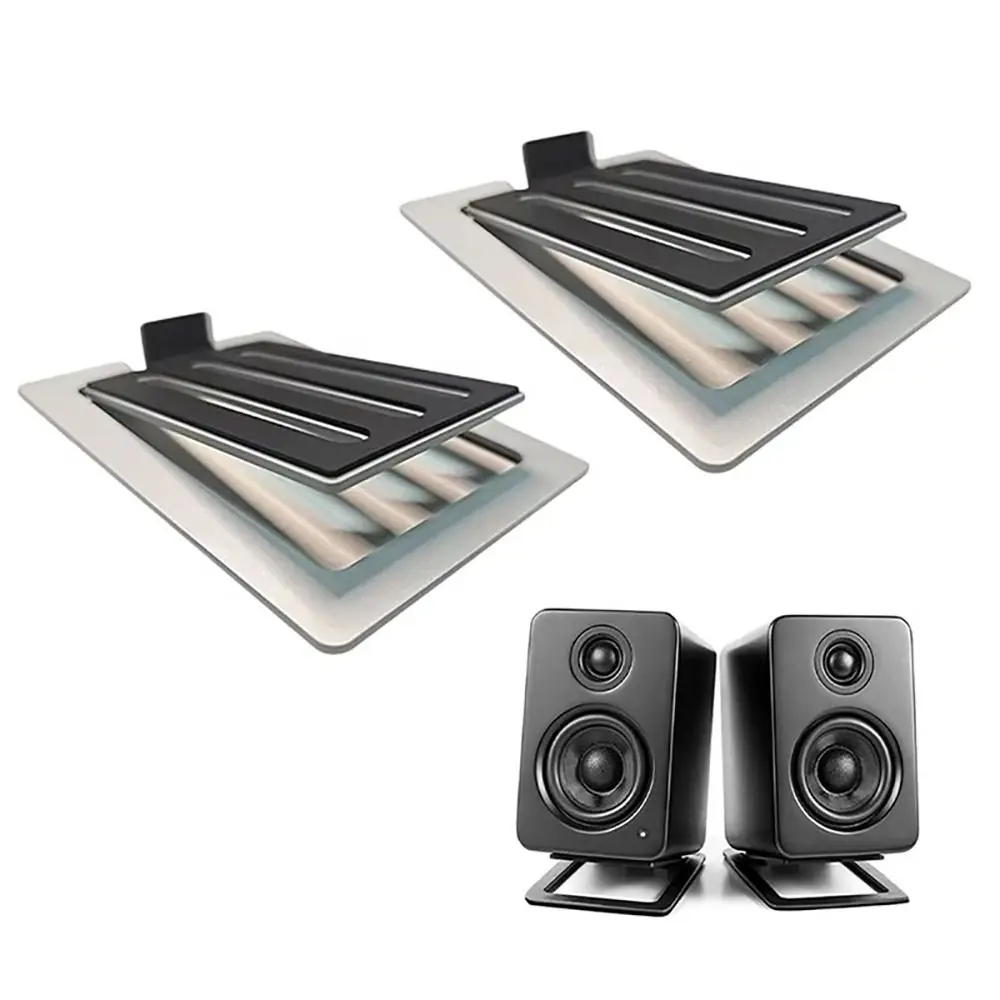 1/2Pcs Tilted Desktop Speaker Stands Non-slip Aluminum Alloy Speaker Riser Rack Surround Sound Speaker Support