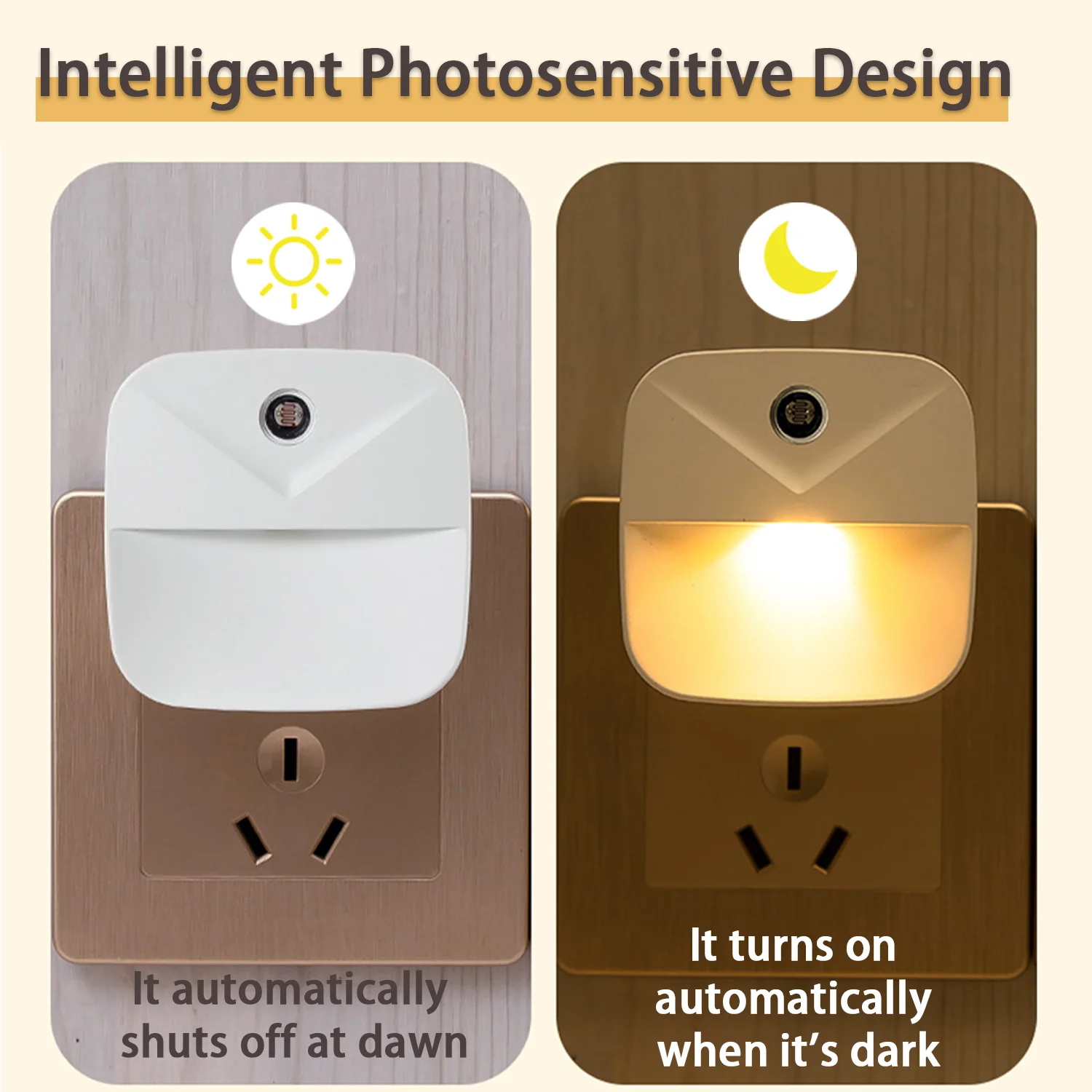 4 قطعة أضواء ليلية LED المكونات مصباح الغسق إلى الفجر الاستشعار المدخل المطبخ الحمام #3