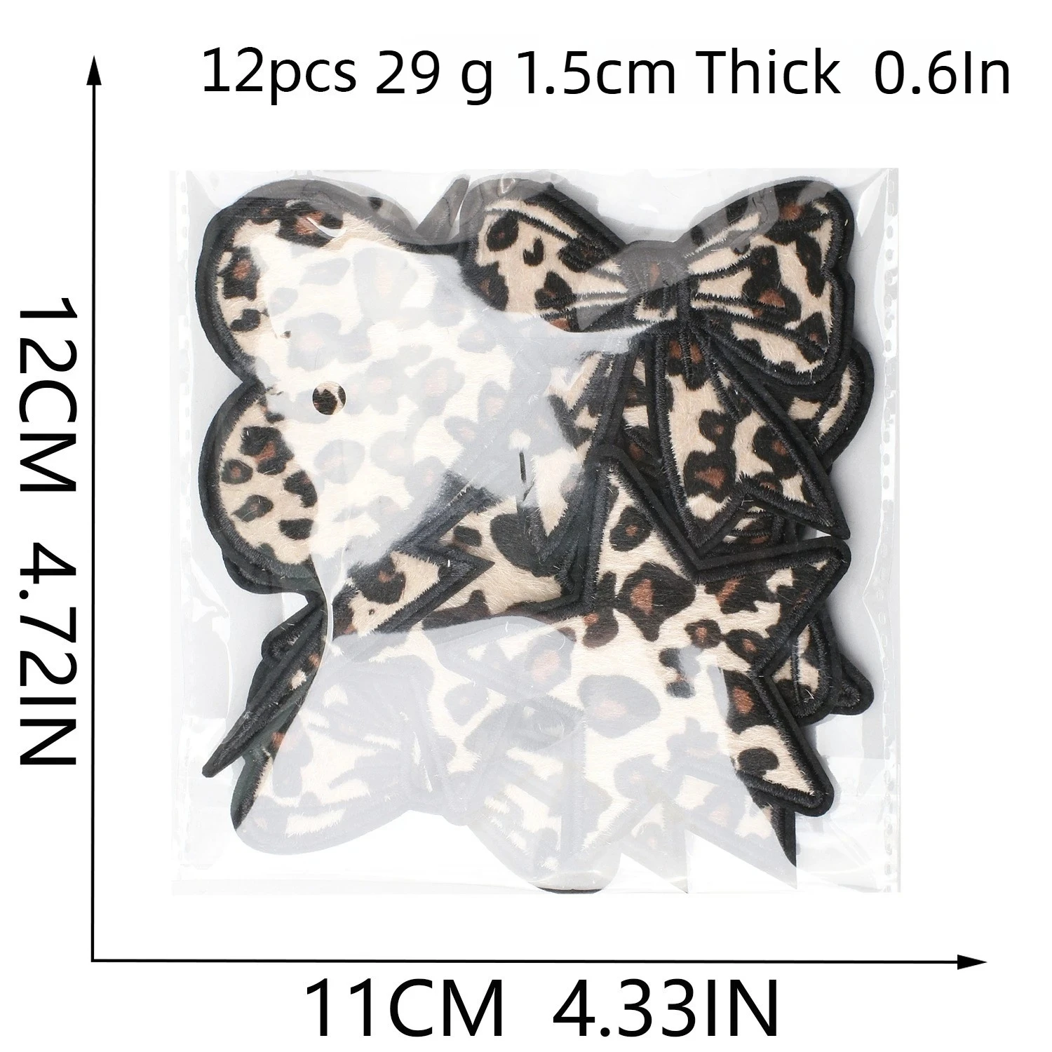 

10PCS Wholesale Bow Leopard Print Embroidery Cloth Horse Fur Pentagram Lightning Patch Sticker Clothes Decoration Ironing