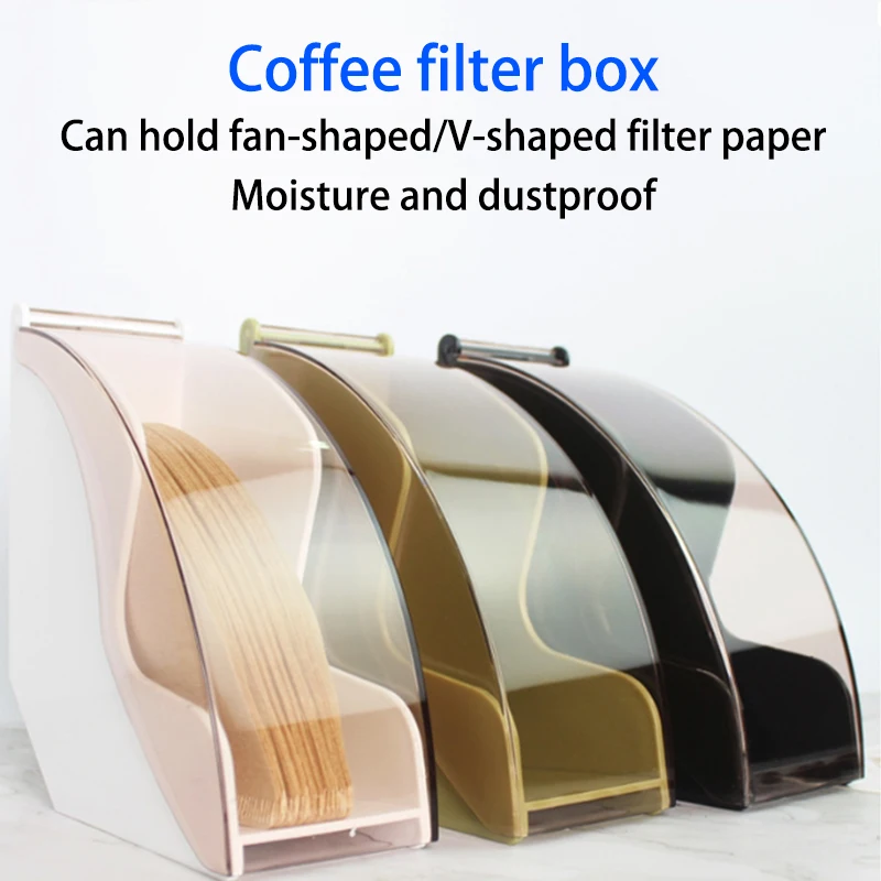 Coffee Filter Paper Holder Box Napkins Dispenser Shelf Storage Container Holder Rack Acrylic Cover For Home Kitchen Utensils