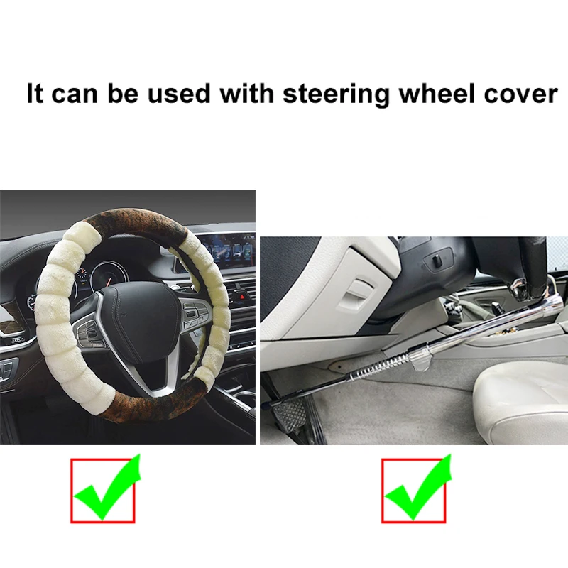 Universal Car Steering Wheel Anti-theft Lock Brake Lock Anti-cut Pedal Lock Steel Clutch Lock Retractable Double Hook