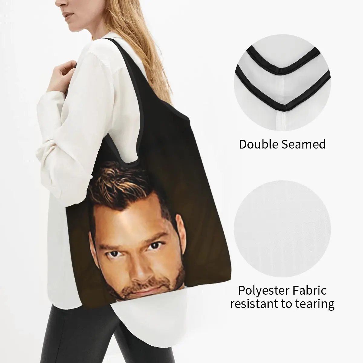 Au Ricky Don Martin Is Tour 2020 Chayanne Portable Tote Shopping Bags Foldable Shopper Bag Grocery Handbag Shoulder Bag