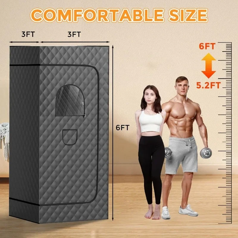 Sauna, Sauna portable pour la maison, boîte de sauna à vapeur personnelle, tente de sauna intérieure avec cuiseur vapeur 3L, hammam à la maison, grande taille