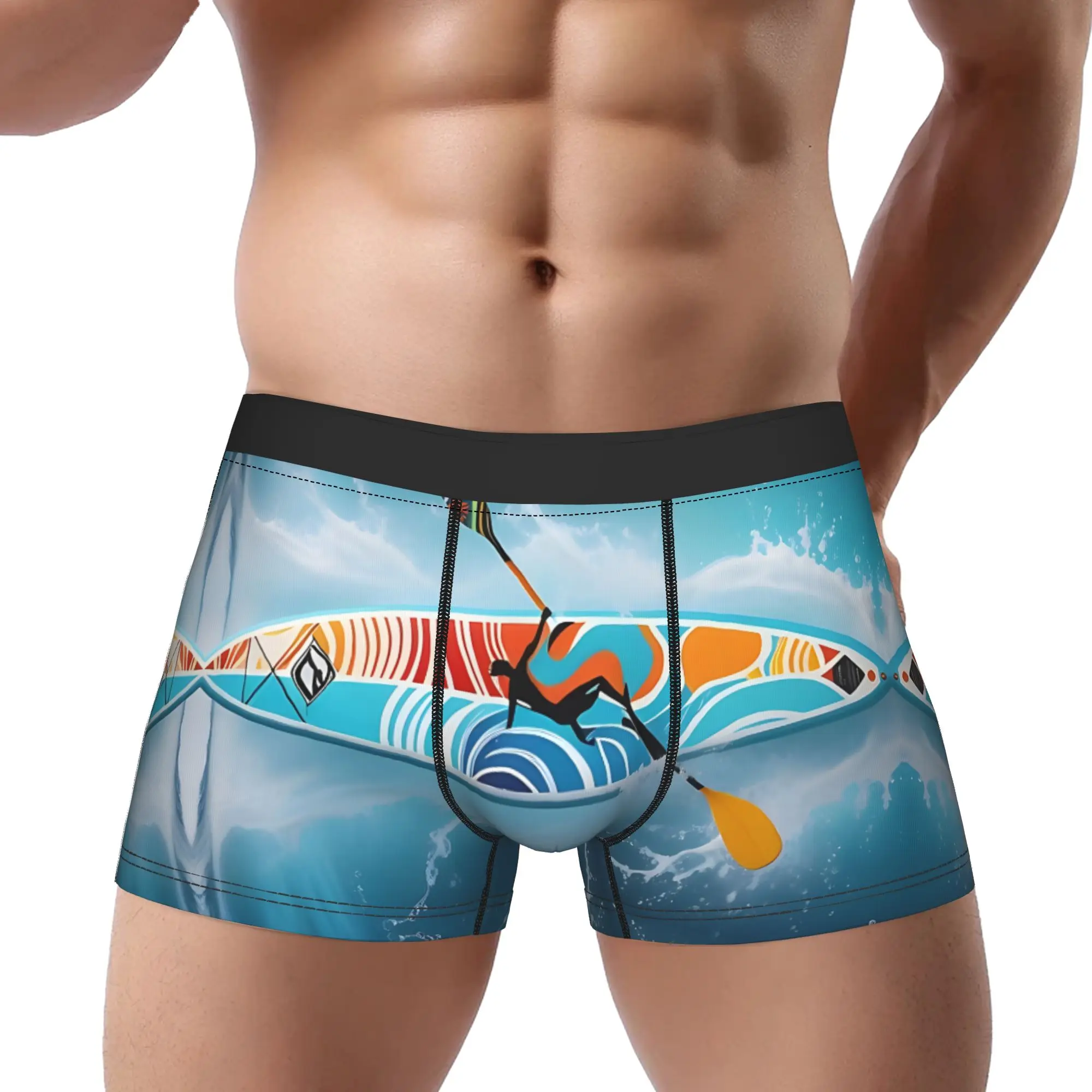 Artistic Composition With Abstract Water Splash Patterns Underpants Homme Panties Men's Underwear Abstract Comfortable Shorts
