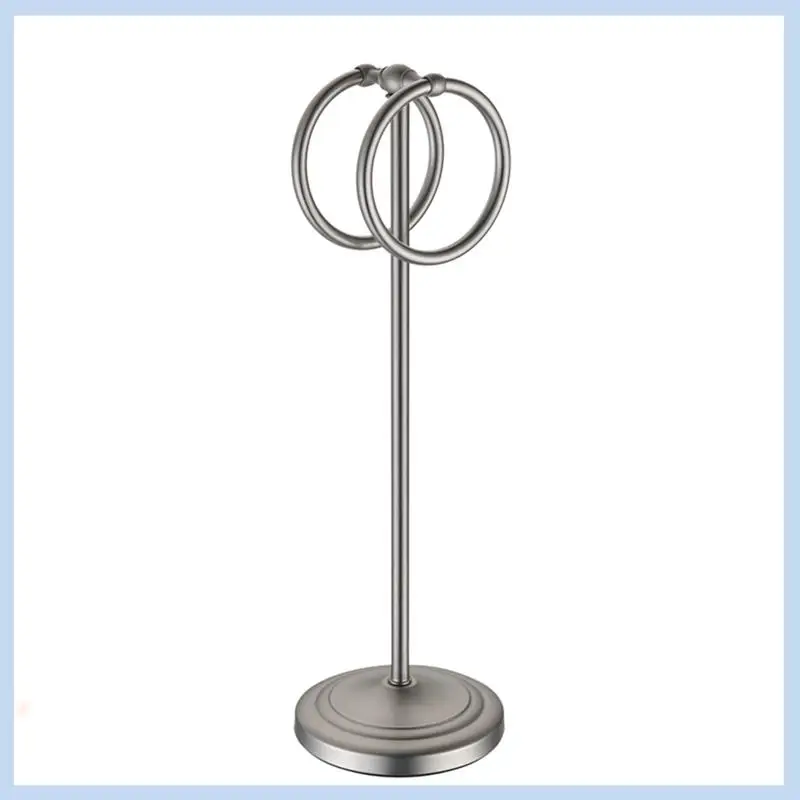 

AS63-1 шт. вешалка для полотенец от пола до потолка из нержавеющей стали, вертикальное кольцо для полотенец, серебряное металлическое съемное без перфорации