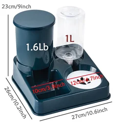 Automatic Cat Feeder Water Dispenser Set, 2 In 1 Tilted Automatic Pet Food And Water Feeder Gravity Food Feeder and Waterer