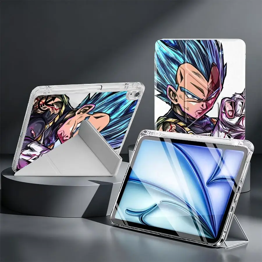 D-Dragon Ball Vegeta With Pen Slot Cover Tablet Case For iPad Air 8 M2 M3 3 Mini 7 6 5 11th 9th 12th 10th Gen Pro 13 2025 2026