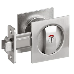GTBL Pocket Door Lock With Indicator Light, Silver Privacy Square Pocket Latch, Barn Door Lock Pocket Door Hardware