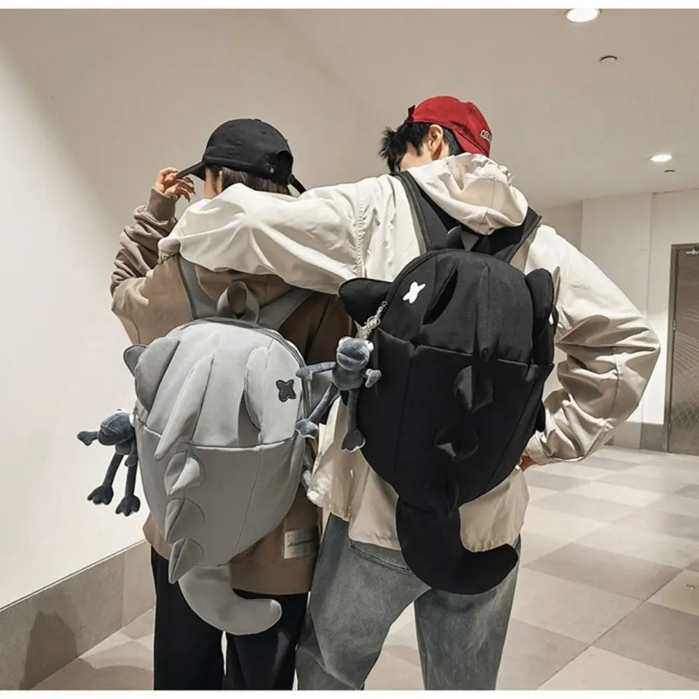 

Waterproof Trendy Shark Backpack Large Capacity Multi-pocket Travel Laptop Bag ins Nylon College Students Schoolbag Outdoor