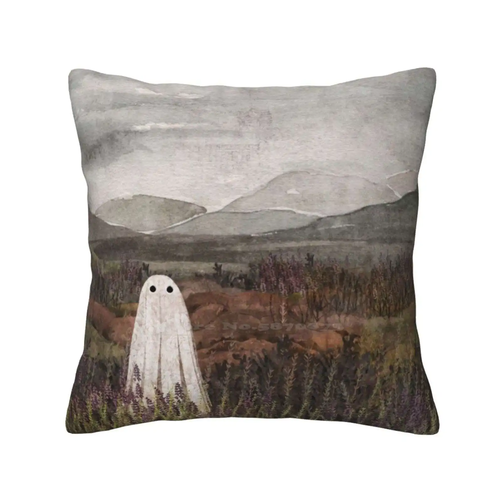 

Heather Ghost Home Sofa Car Waist Throw Pillowcase Highlands Scotland Ghost Spirit Haunt Misty Clouds Rain Heather Nature