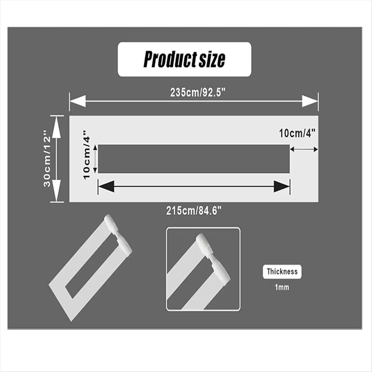 A89X 4 X 84.5Inch Parking Lot Line Stencil,Reusable Silicone Parking Lot Stencils,Pavement Straight Stencil for Paint Parking