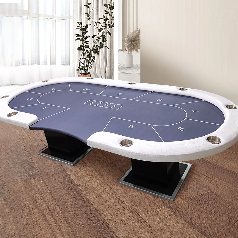 Factory Direct Luxury Texas Hold'em Chip Table with Remote Control LED Light Cloth Mat