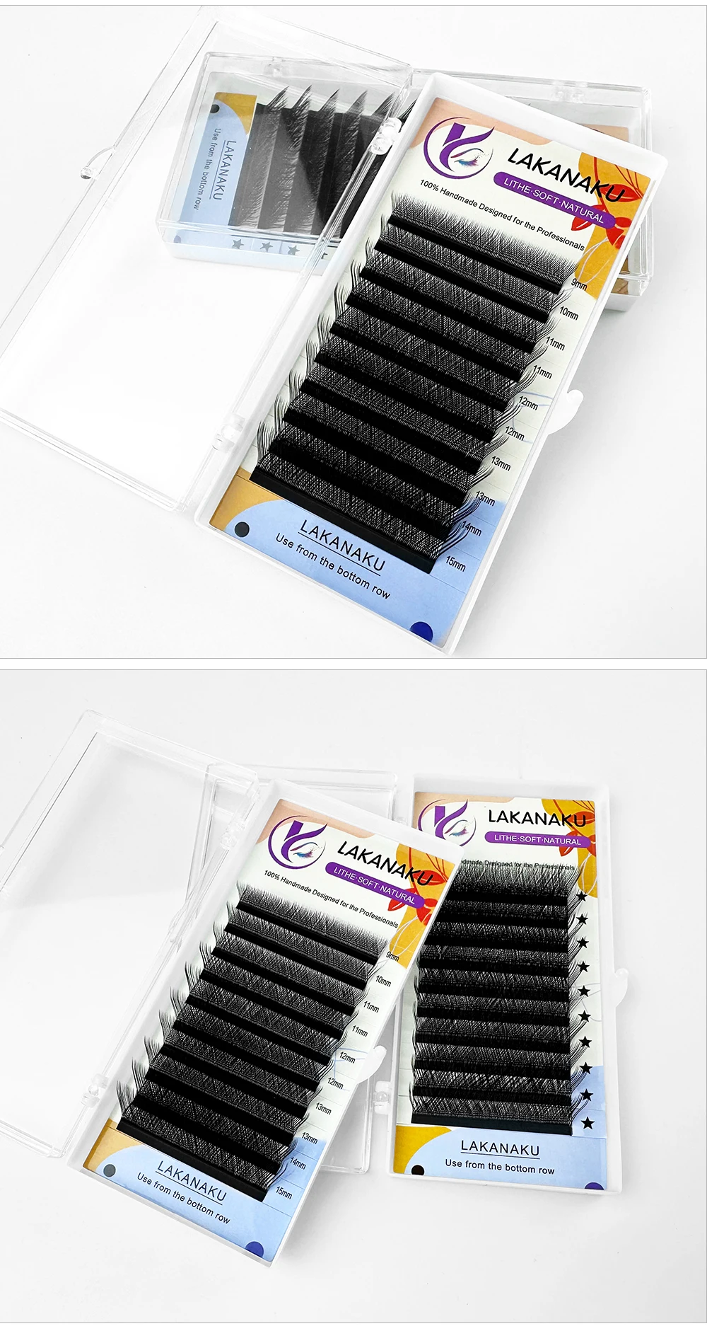 LAKANAKU YY L Shape Volume Lashes Y Eyelashes Extensions Cilia and Brazilian Volume Cashmere Mink Eyelash Extensions Cilios YY