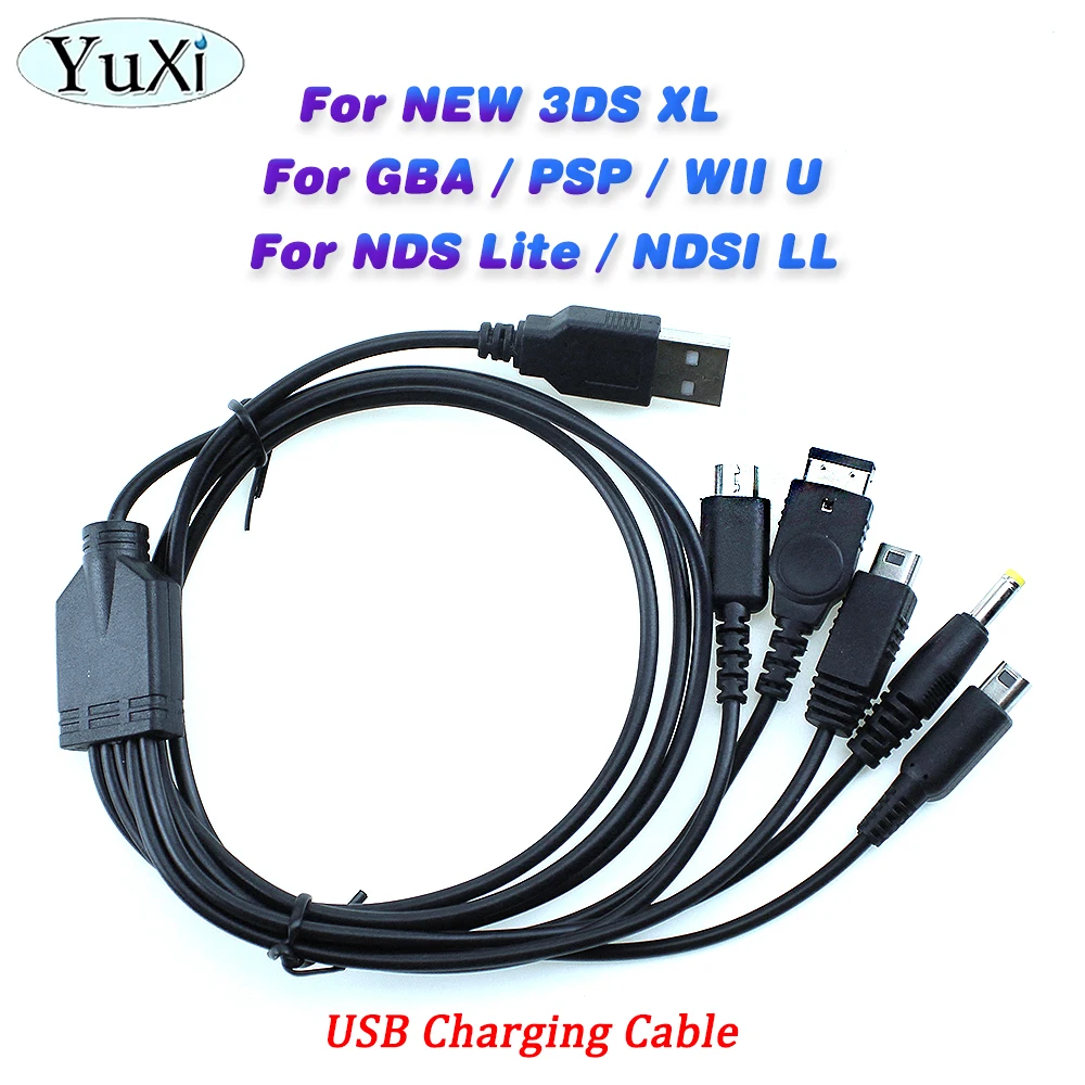 

5 in 1 USB Charging Cable For NEW 3DS XL NDS Lite NDSI LL Charger For GBA / WII U For PSP 1000 / 2000 Cable