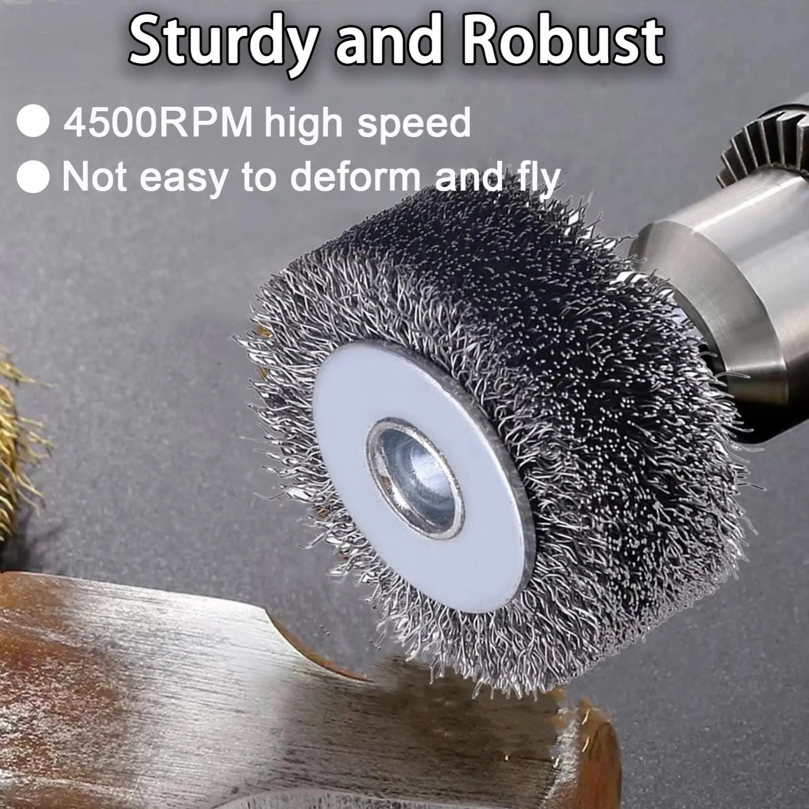 Heavy Duty Crimped Wire Wheel Brushes Stainless Steel Wire Brush for Drill Attachment / Power Operated Grinders / Removal Paint