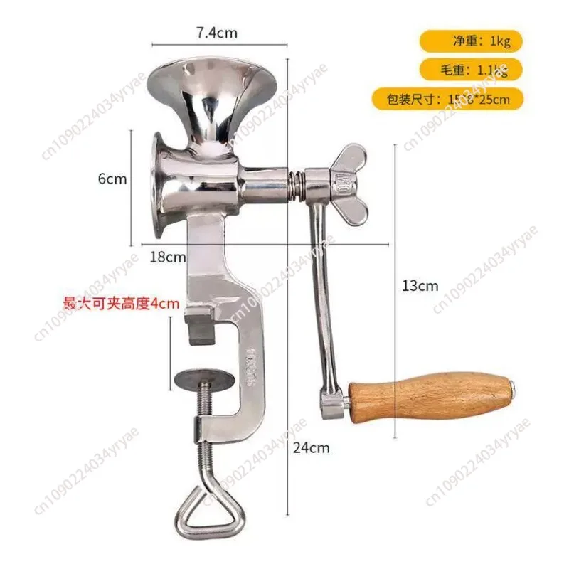 Hand Operated Nut Grinder Manual Poppy Mill Grain Seeds Mill  And Spice Grinder Full Stainless Steel Classical Kitchen Tool
