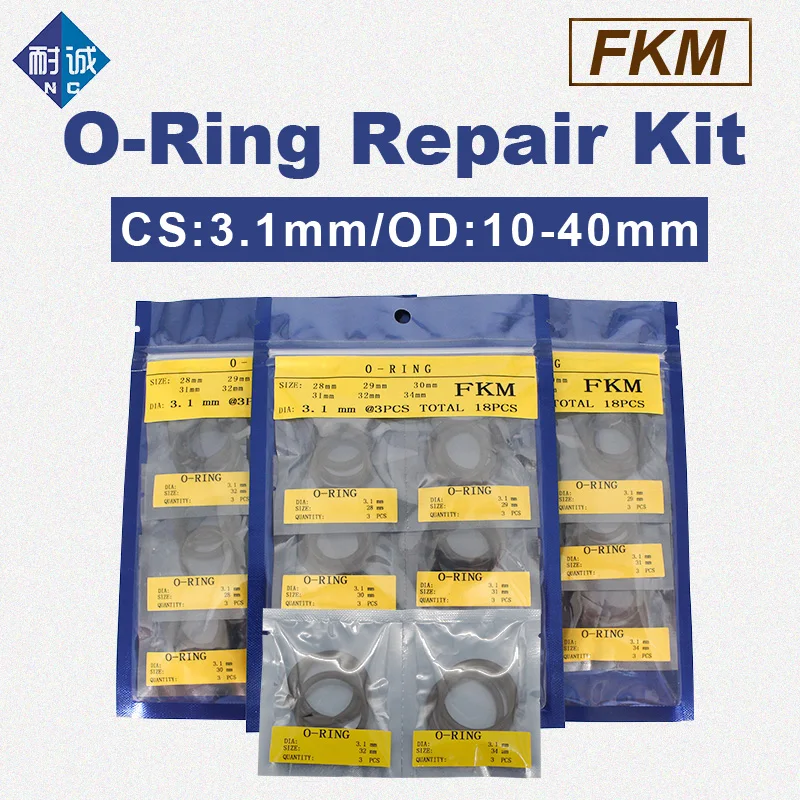 

Fluorine Rubber O Ring Kit Set Brown FKM CS3.1mm OD10-40mm Oil-resistant And Wear-resistant Gasket Seal Ring High Pressure