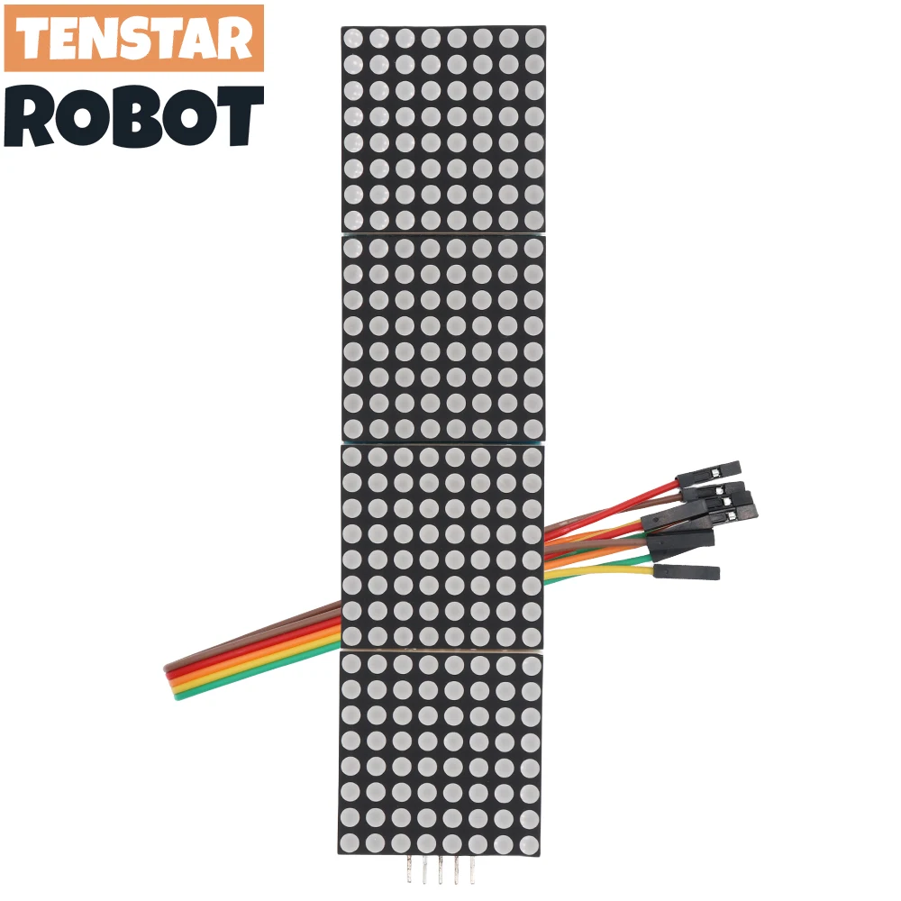 Jopto Dot Matrix Module 7219 – 4-in-1 LED-display – 8x8 Gemeenschappelijke Kathode – Compatibel Met Arduino, Raspberry Pi – Met 5-pins Kabel 2 miniatura