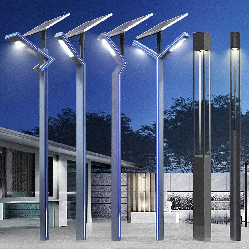 Factory Custom 4M Modern Minimalist Aluminum Solar Landscape Light IP65 Waterproof for Commercial Park Resort Project