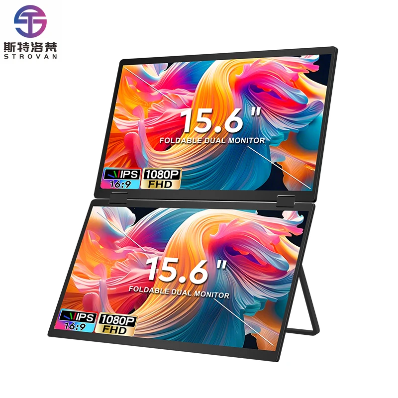 

15,6-дюймовый ноутбук с двумя экранами, раскладной, для мобильной работы, для торговли и продажи