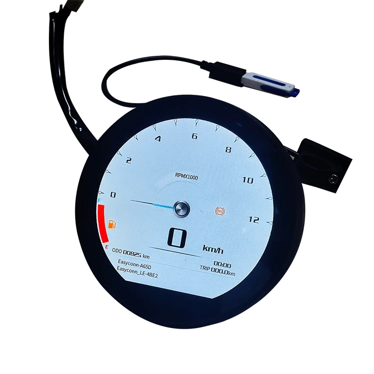 Oil Motorcycle Speedometer 3.6 Round Smart TFT Digital Board Displaywith Simple Navigation Customized LOGO Theme for Motorcycle
