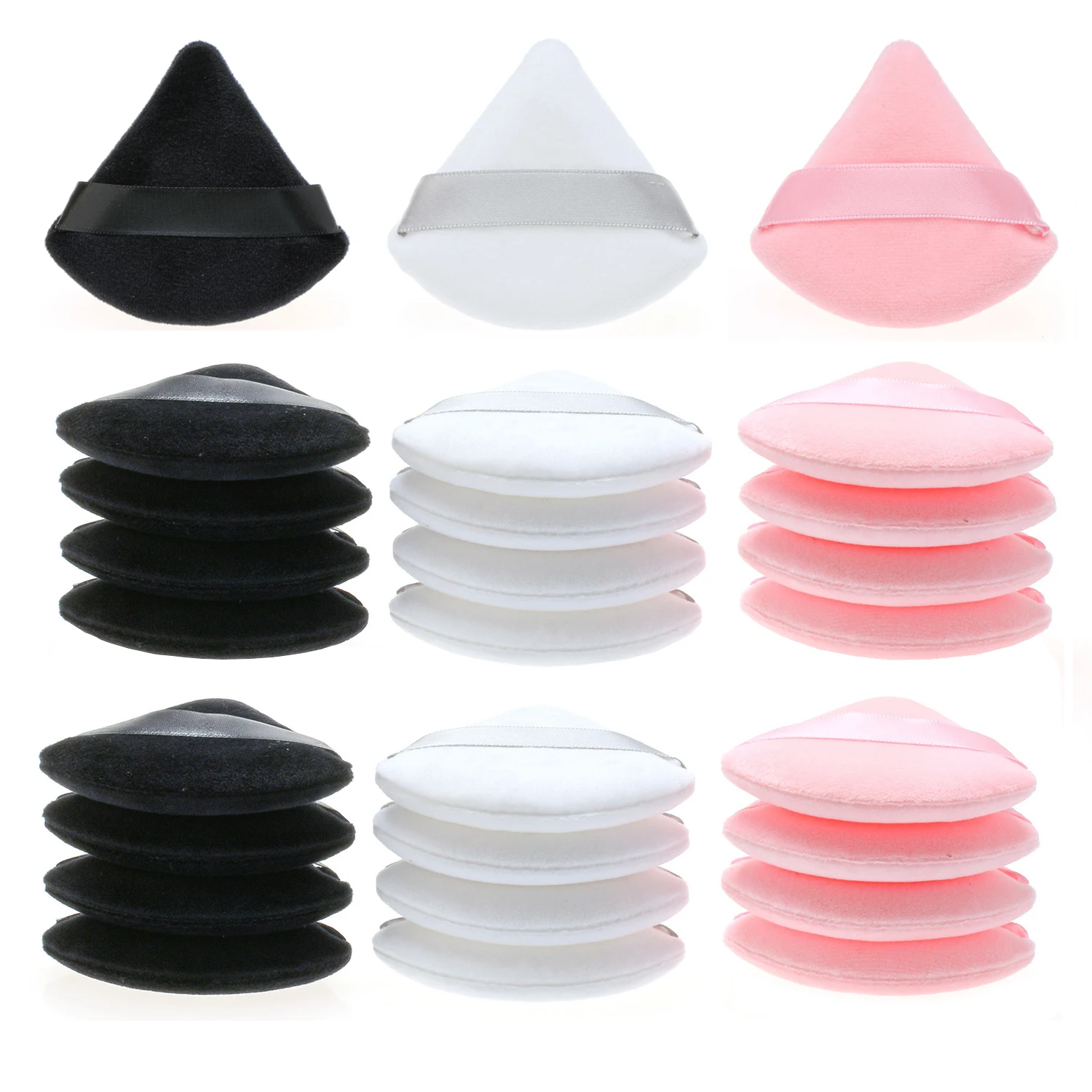 Wholesale 50Pcs Triangle Velvet Powder Puff Make Up Sponges for Face Eyes Contouring Shadow Seal Cosmetic Foundation Makeup Tool