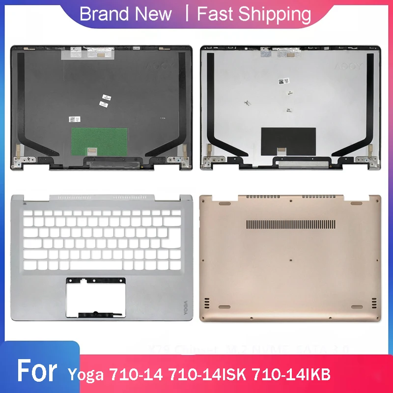 95% nueva cubierta de la Base inferior para Lenovo Yoga 710-14 710-14IKB 710-14ISK cubierta trasera LCD para portátil cubierta superior reposamanos con teclado