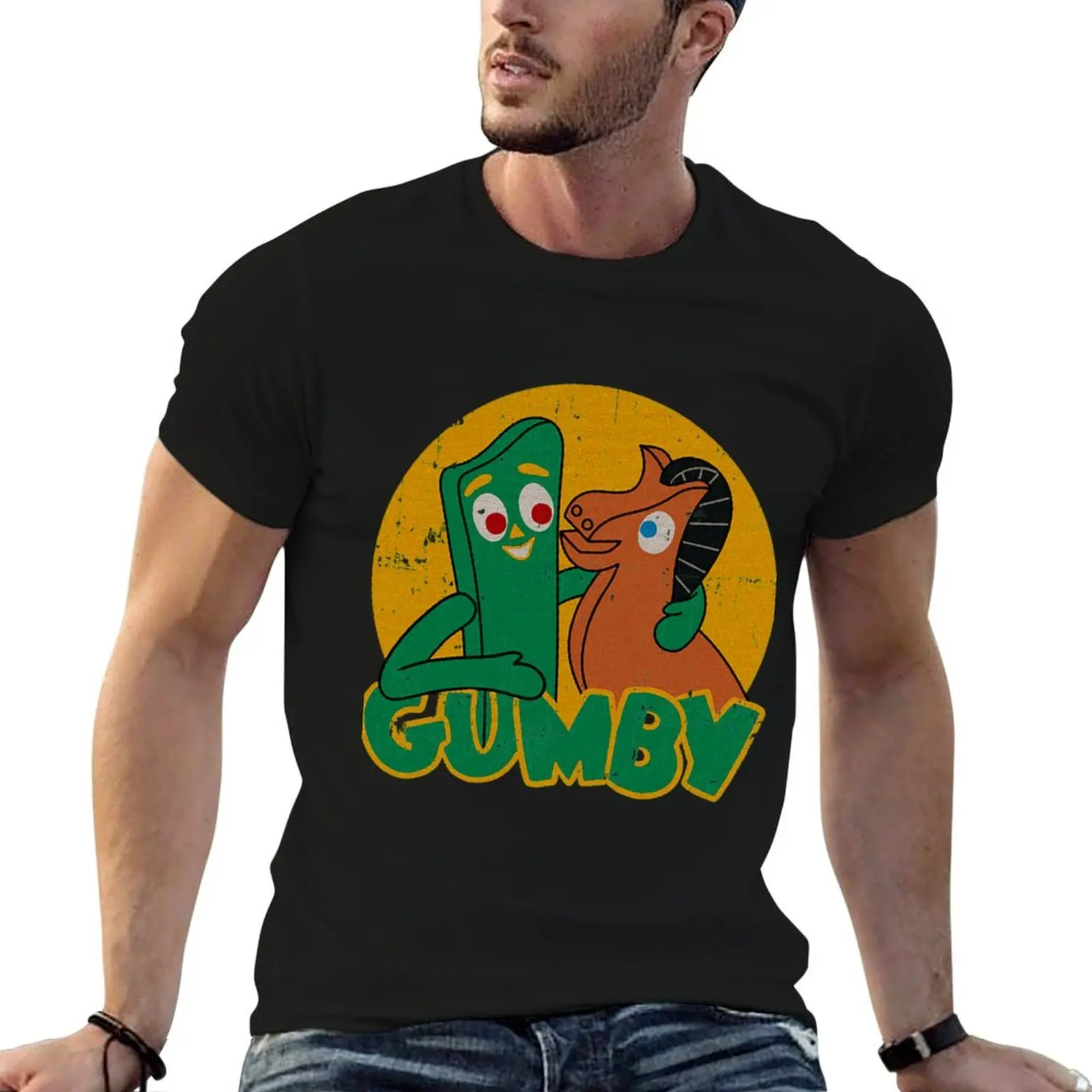 

Футболка Gumby And Pokey, мужская футболка, летняя незаменимая футболка, футболка