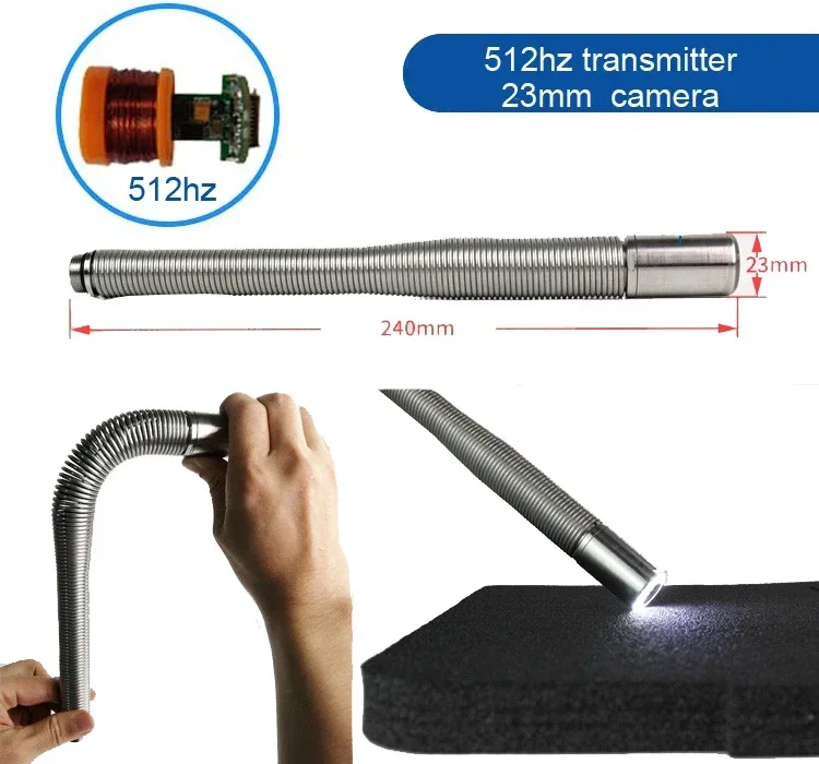 内視鏡ロケーター,自動バランスパイプ検査カメラ,DVRカウンター,512Hz Sonda送信機,23mm