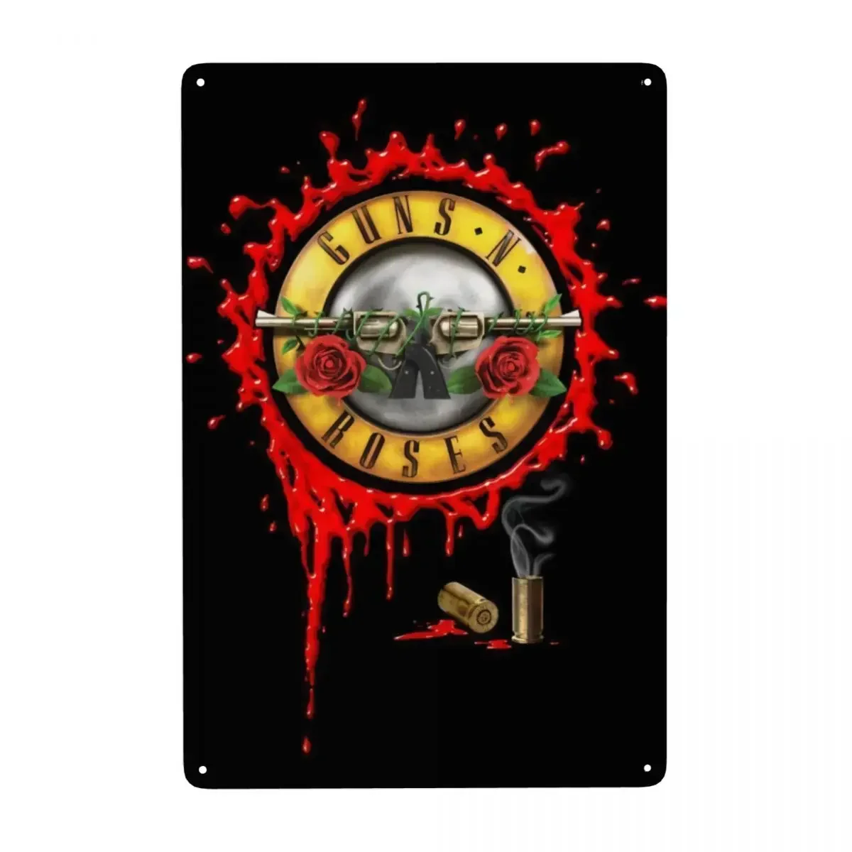 Logotipo personalizado de Guns N Rose, letrero de Metal pesado, letreros decorativos de estaño, placa, tienda de oficina, pubs, Club, hombre, cueva, Bar, decoración de pared, arte