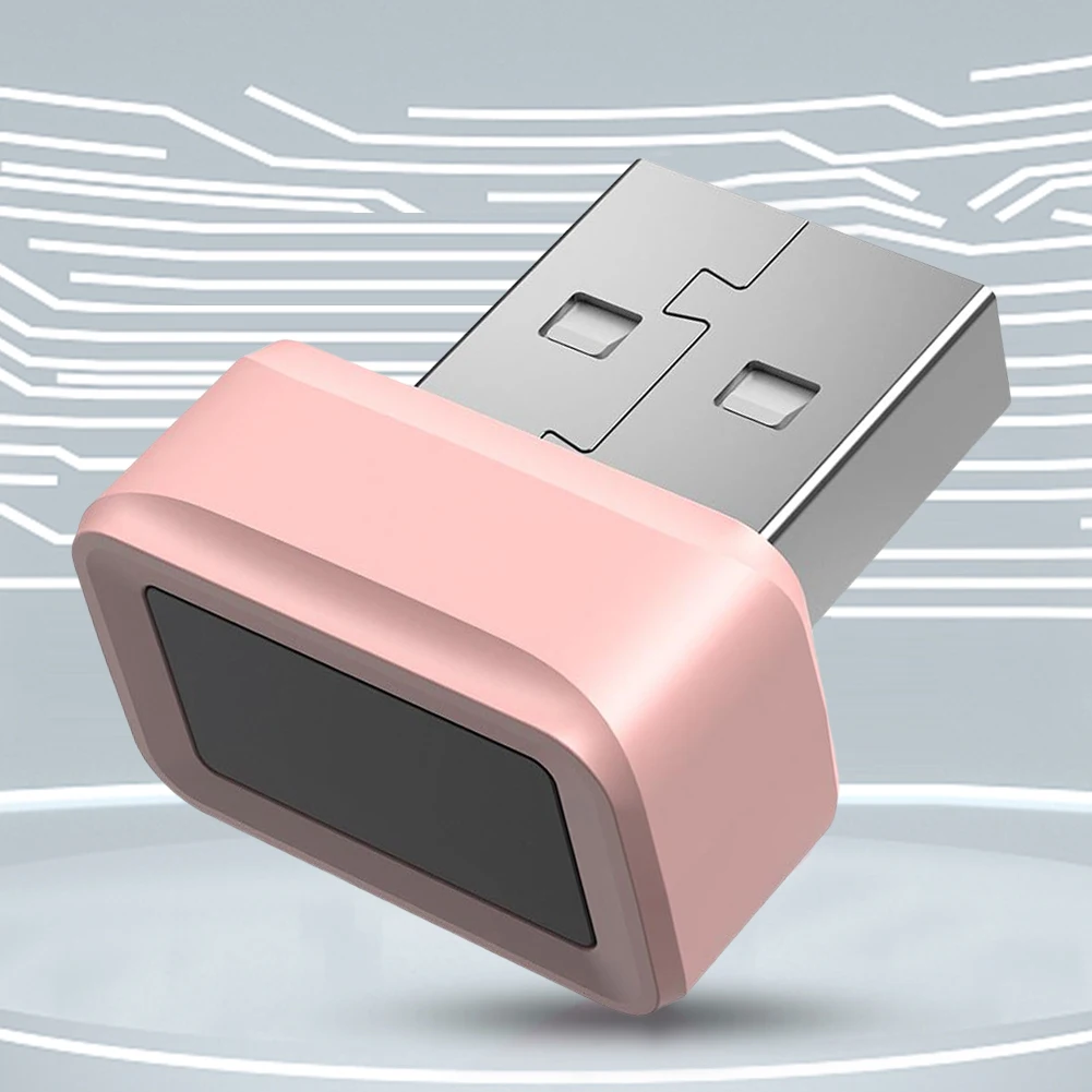 High-Speed USB Fingerprint Key Reader with Instant Recognition Support for Win10 Win11 Cross-Platform Security Access Pink