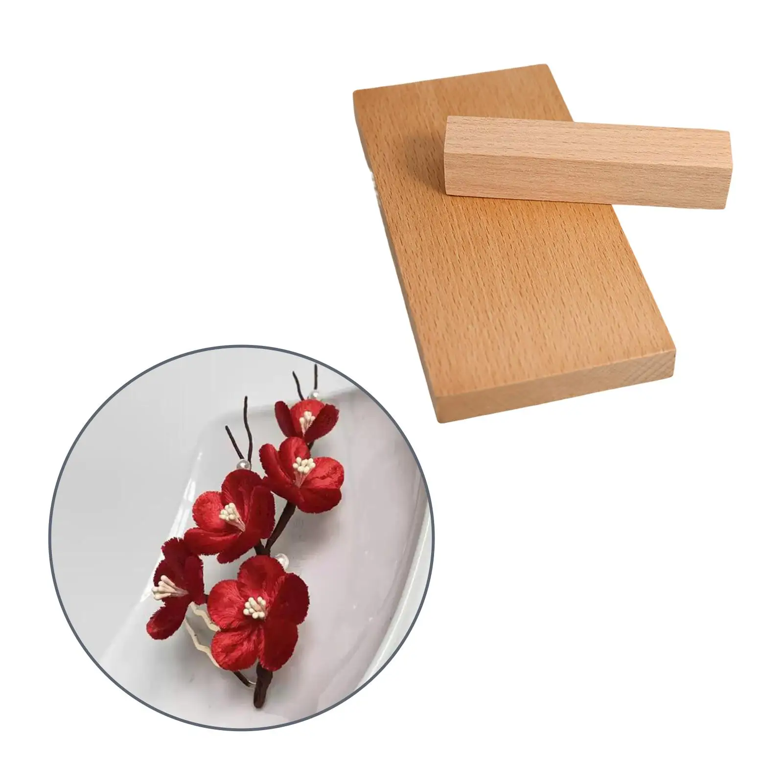 Wooden Velvet Flowers Making Tool Hand Craft Accessories Wood Bases Silk Velvet Flowers Maker