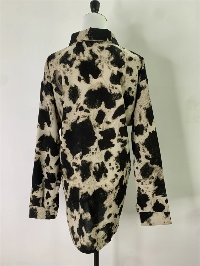 ropa de mujer camisas Leopard Print Women Vintage Shirt Casual Long Sleeve Loose Top Blouse Autumn Long Sleeve Casual Streetwear