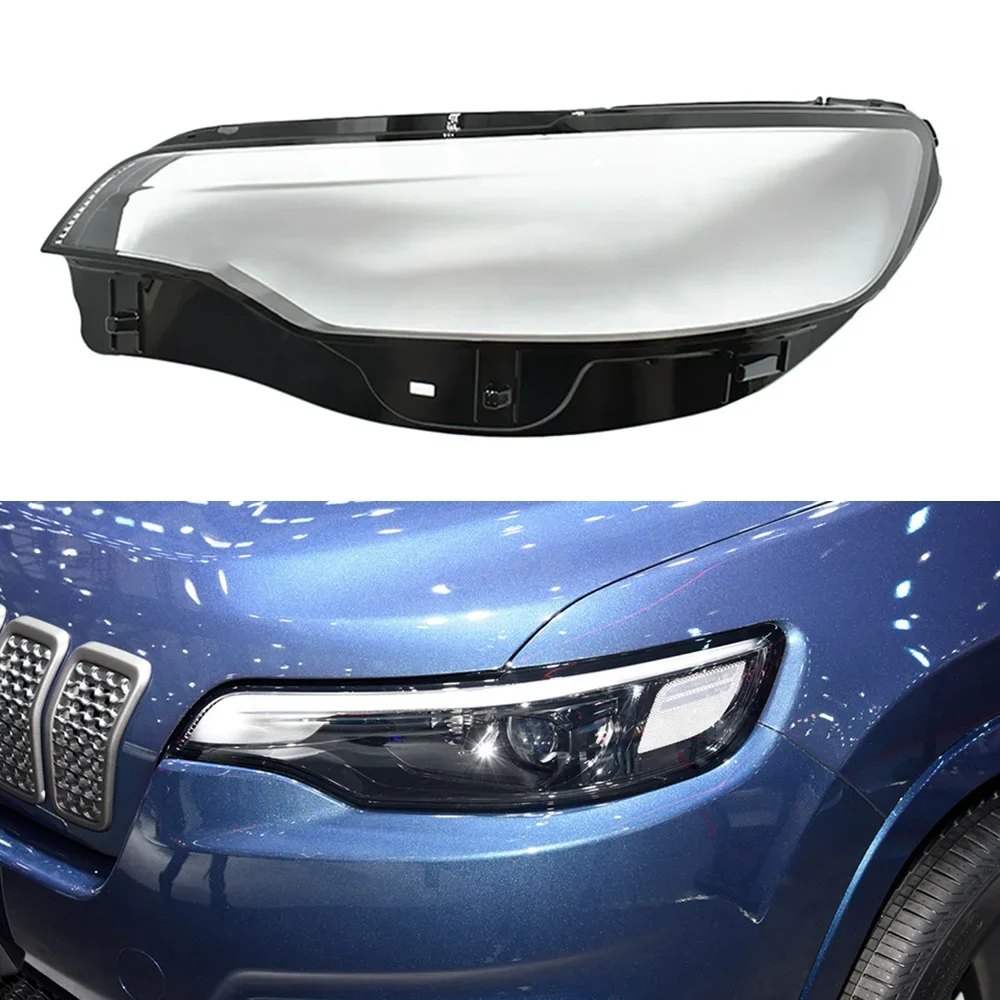 

For Jeep Cherokee 2019 2020 2021 Headlight Cover Car Front Headlamp Head Lamp light Lampshade Lampcover Auto Glass Lens Shell