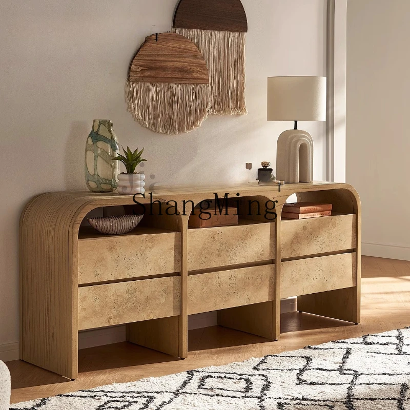 

ZYY household medieval solid wood porch cabinet integrated storage cabinet against the wall high-end dining side cabinet