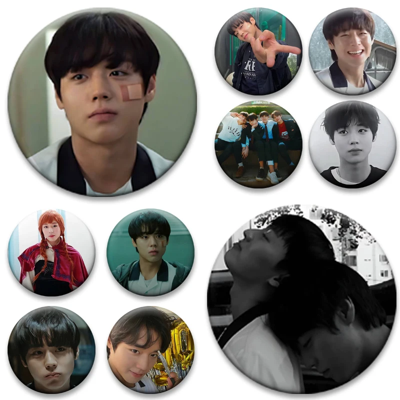 TV W-Weak H-Heros Badges Idol Portrait Lapel Pin for Backpack Jean Hat Decoration Celebrity Photo Brooches Fans Collection Gifts
