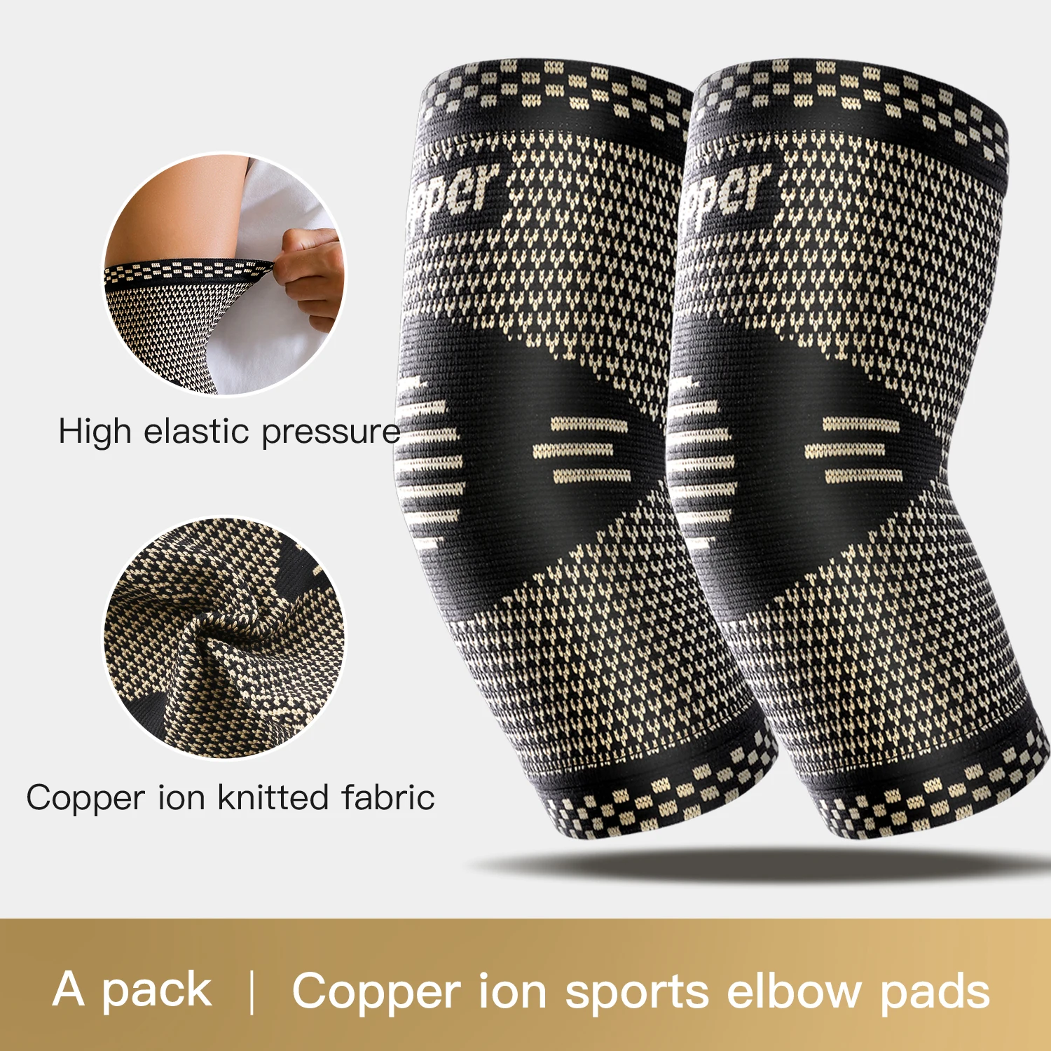1Pcs Fitness Elbow Brace Compression Support Sleeve for Tendonitis, Tennis Elbow, Golf Treatment - Reduce Joint Pain