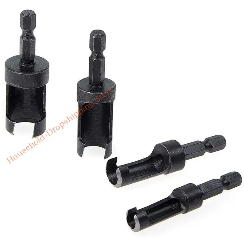 85AD 4Pcs Multifunctional Sturdy Wooden Plug Hole Cutter Bit 6/ 10/ 13/16mm