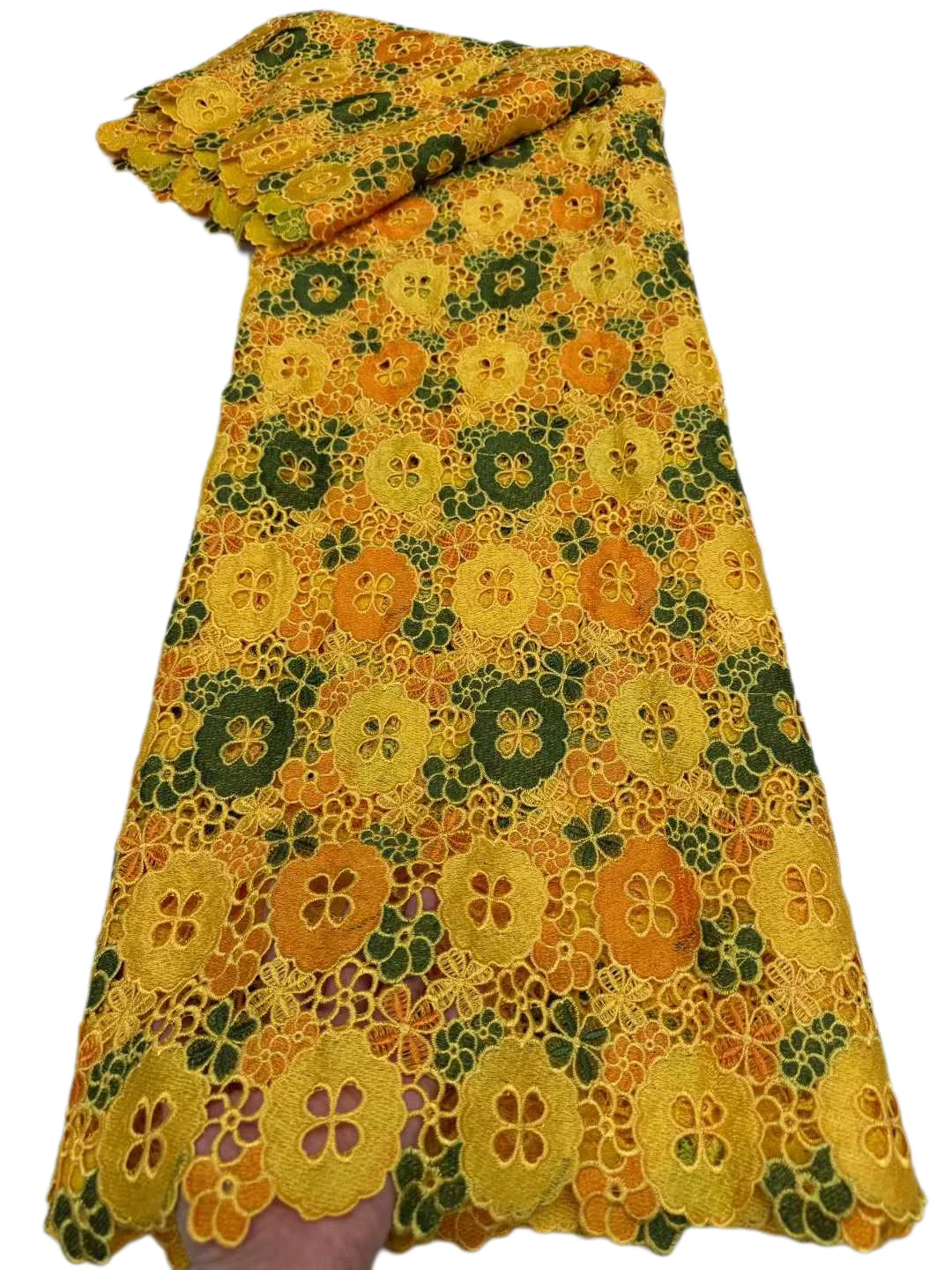 

Multicolor Water Soluble Fabric African Guipure Cord Lace Fabric 2025 High Quality Elegant Lace Fabric For Women Wedding Party