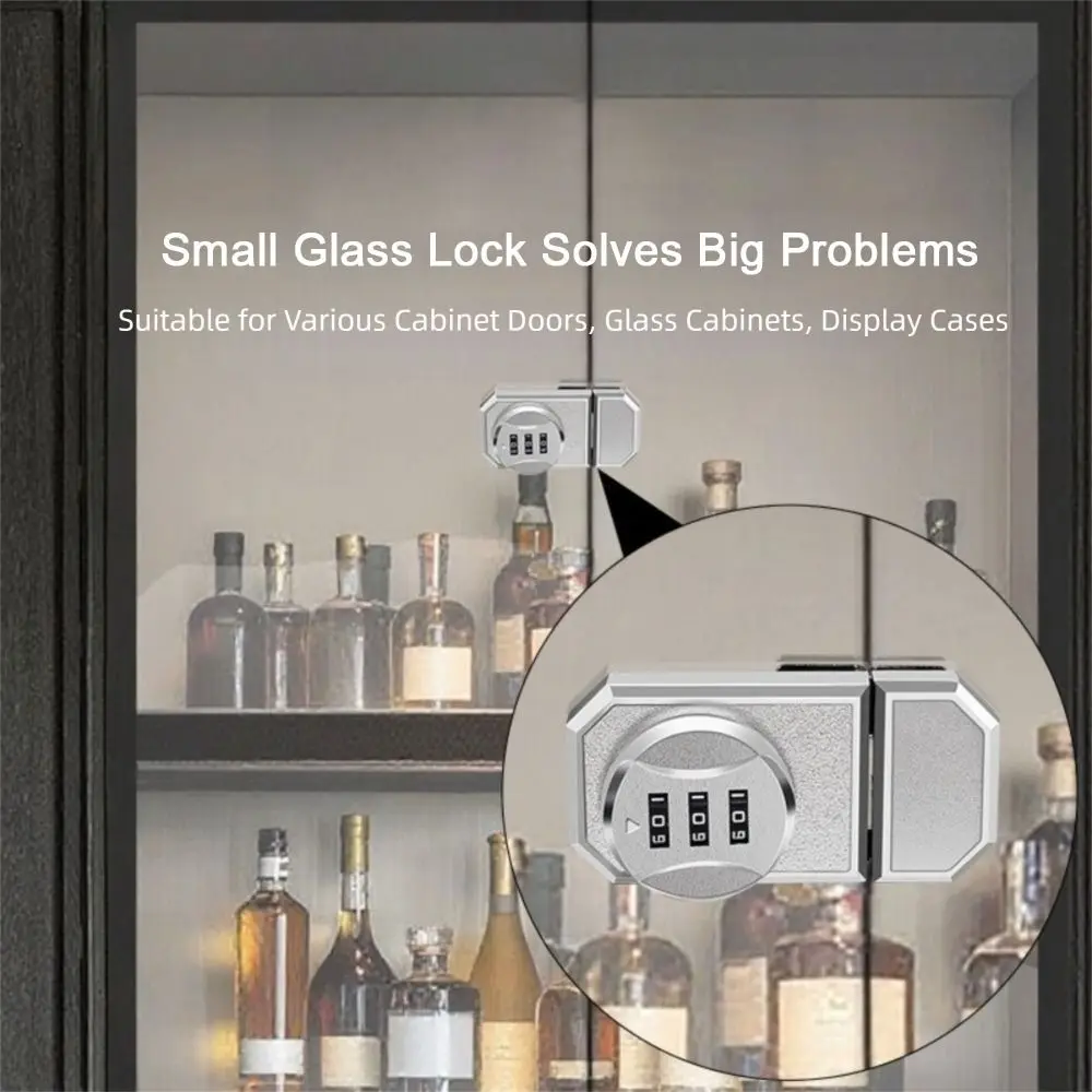 سبائك الزنك مزيج قفل بكلمة مرور PunchFree تصاعد فتح مزدوج قفل الباب الزجاجي قفل مسنن فتح واحد #5